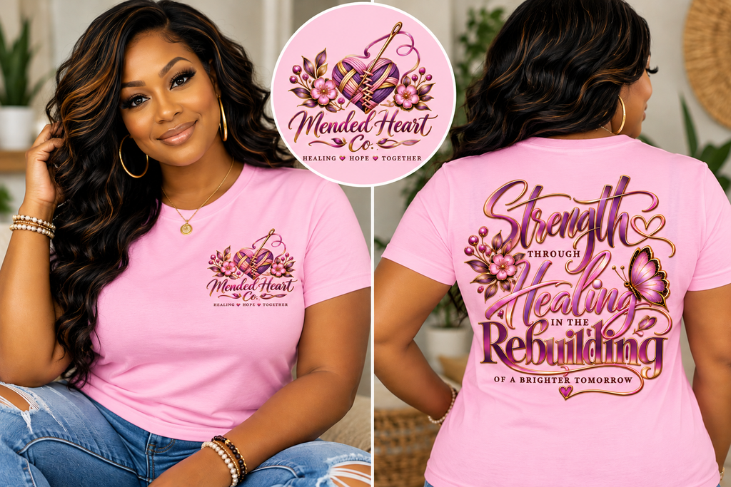 Strength Through Healing & Rebuilding Inspirational T-Shirt | Mended Heart Co.