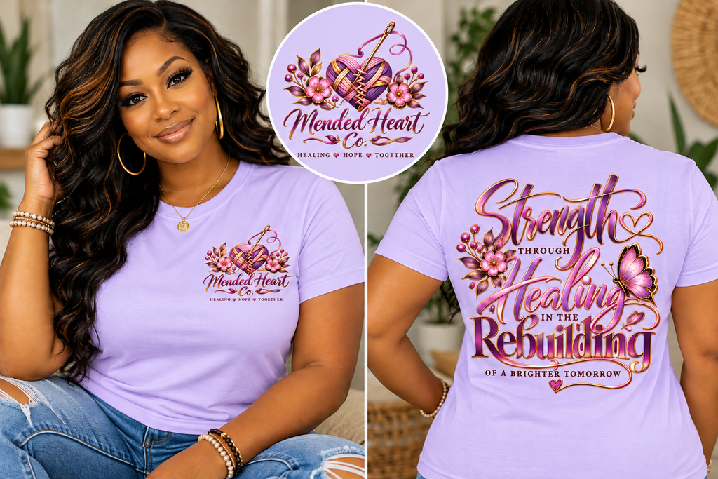 Strength Through Healing & Rebuilding Inspirational T-Shirt | Mended Heart Co.