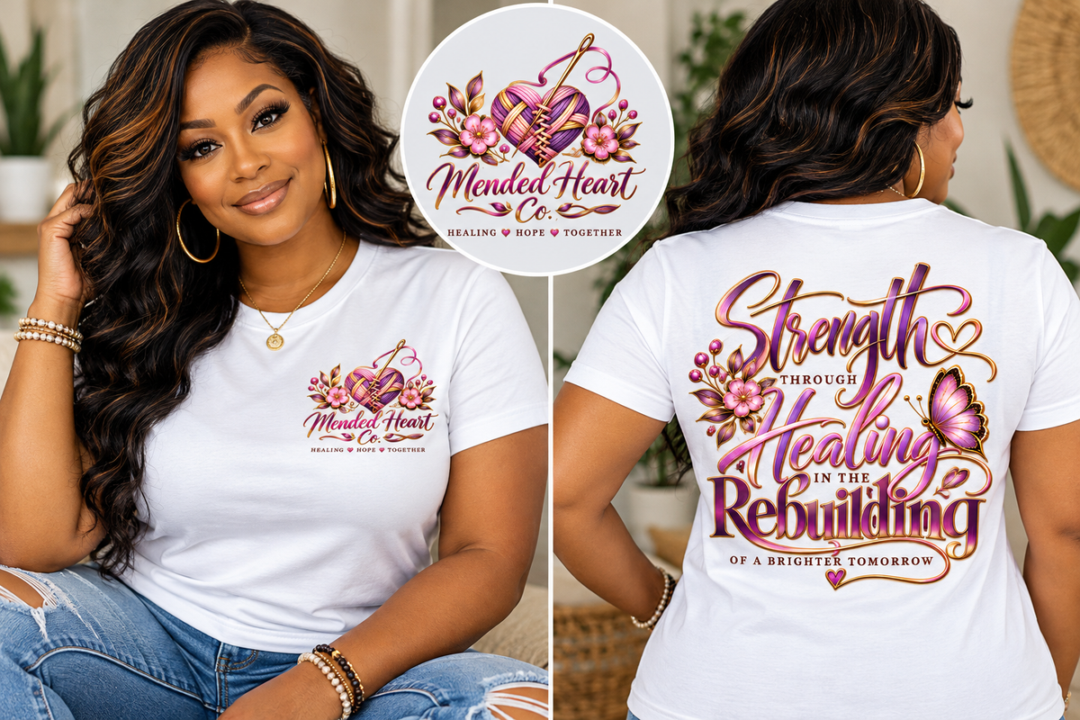Strength Through Healing & Rebuilding Inspirational T-Shirt | Mended Heart Co.